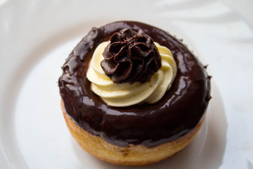 a delicious rum cake with chocolate and butter cream