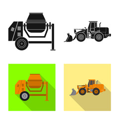 Vector design of build and construction icon. Collection of build and machinery stock vector illustration.