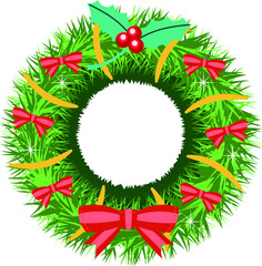 Realistic Christmas wreath