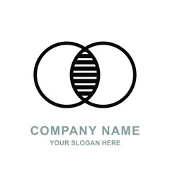 Double Circle Geometric Logo Vector Illustration 
