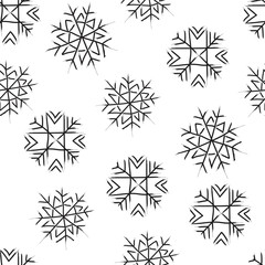 Snowflakes. Snow winter. Seamless vector pattern. 