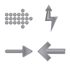 Vector design of element and arrow symbol. Set of element and direction vector icon for stock.