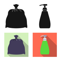 Vector design of cleaning and service logo. Collection of cleaning and household stock symbol for web.