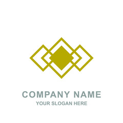 Fototapeta premium Gold Geometric Hexagon Ornament Logo Vector 