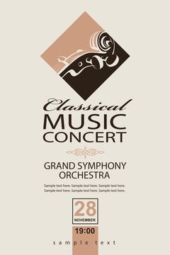 classical music concert poster with violin image