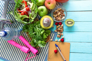 Healthy eating of ketogenic diet meal plan with Workout and fitness dieting ,fitness and weight...