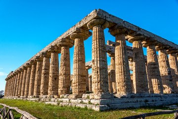 Temple in the Ancient Greek Roman Town of Paestum, Italy