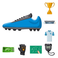 Vector design of soccer and gear icon. Collection of soccer and tournament stock symbol for web.