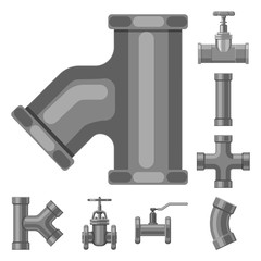 Vector design of pipe and tube logo. Collection of pipe and pipeline stock symbol for web.
