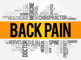 Fototapeta premium Back Pain word cloud collage, health concept background