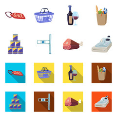 Isolated object of food and drink sign. Set of food and store stock vector illustration.