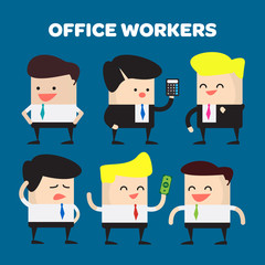 A group of office worker characters