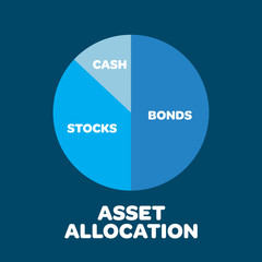 Stock market pie chart illustration