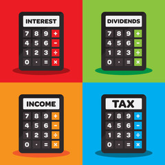 Flat design financial calculator illustration