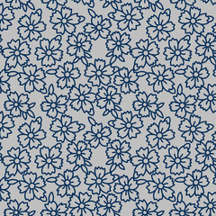 Japanese Indigo Chrysanthemum Pattern