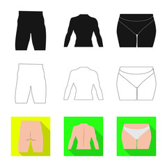 Vector design of human and part logo. Set of human and woman stock vector illustration.