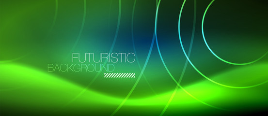 Neon glowing circles background