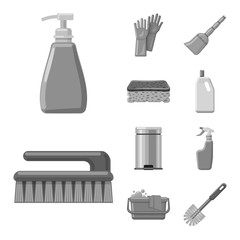 Vector illustration of cleaning and service sign. Set of cleaning and household stock vector illustration.