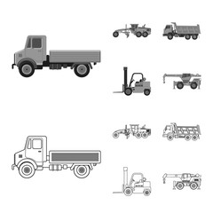 Vector illustration of build and construction symbol. Collection of build and machinery stock symbol for web.