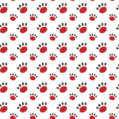 Vector seamless pattern with cat or dog,kitten or puppy footprints. Can be used for wallpaper,fabric, web page background, surface textures.