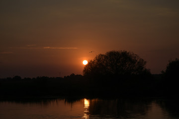 sunset over lake