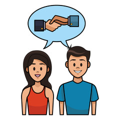 Obraz premium Young couple cartoon