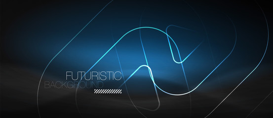 Dark black abstract background with neon colors and lines