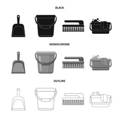 Vector illustration of cleaning and service icon. Set of cleaning and household vector icon for stock.