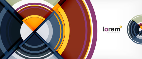 Obraz premium Modern geometric circles abstract background, colorful round shapes with shadow effects