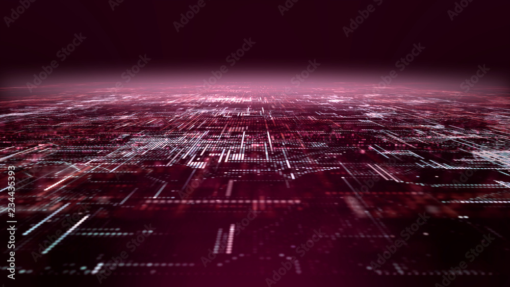 Poster futuristic digital matrix particles grid virtual reality abstract cyber space environment background