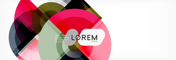 Fototapeta premium Streszczenie tło - wielokolorowe koła, modny minimalistyczny wzór geometryczny