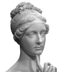 White marble head of young woman
