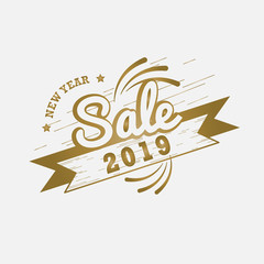 New year 2019 sale emblem vector