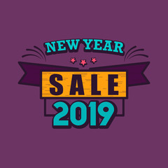 New year 2019 sale emblem vector