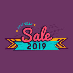 New year 2019 sale emblem vector