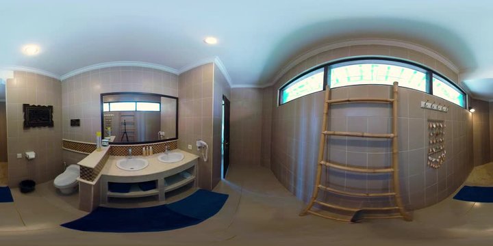vr360 bathroom interior in modern hotel travel concept.