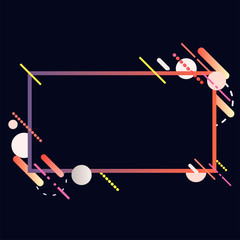 Modern rectangle banner in colorful frame illustration