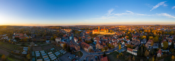 Obraz premium Bilder aus Quedlinburg Harz Luftbildaufnahme