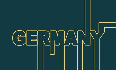 Image relative to Germany travel theme. Creative vintage typography poster concept. Neon bulbs letters