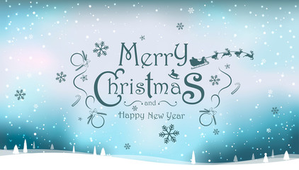 Merry Christmas and happy new year concept winter background template vector