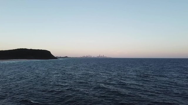 Gold Coast, Australia, from the sea in aerial view