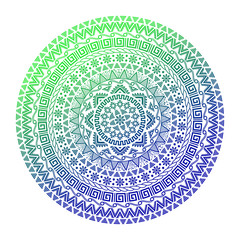 Vector decorative mandala, round pattern with ethnic ornaments. Tribal background, aztec medallion. Mandala design in the boho style. Indian, asian, arabic, african motif