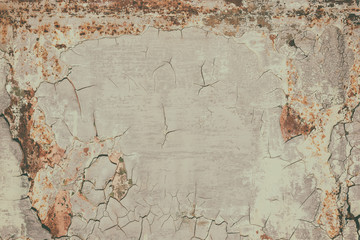 Vintage grunge rusty old metal texture, abstract background. Cracked surface for your design