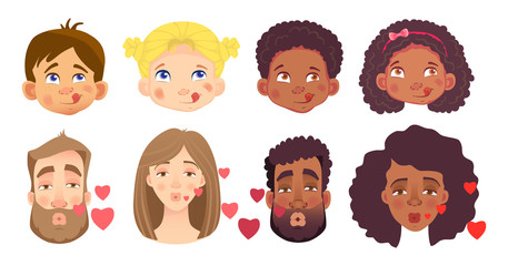 emotions of human face set