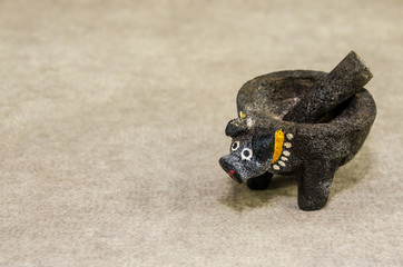 Traditional mexican molcajete handcraft