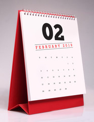 Simple desk calendar 2019 - February