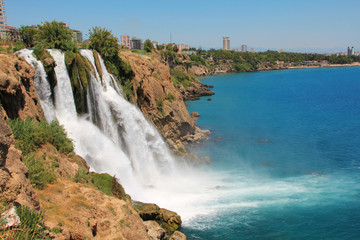 Fototapeta na wymiar Duden waterfall, Antalya, Turkey