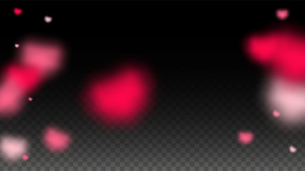 Hearts Confetti Falling Background. St. Valentine's Day pattern. Romantic Scattered Hearts Design Element. Love. Sweet Moment. Gift. Cute Element of Design for Sales or Celebration.