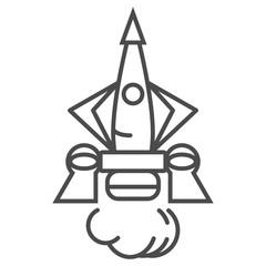Rocket icon illustration.Vector isolated on white background d