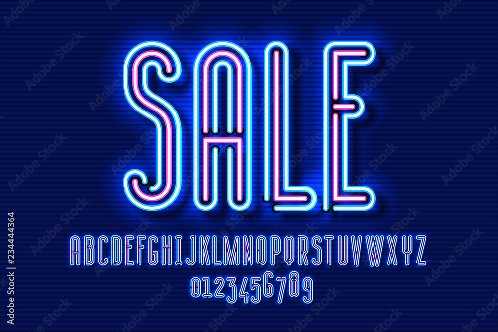 Poster neon sign lamp font